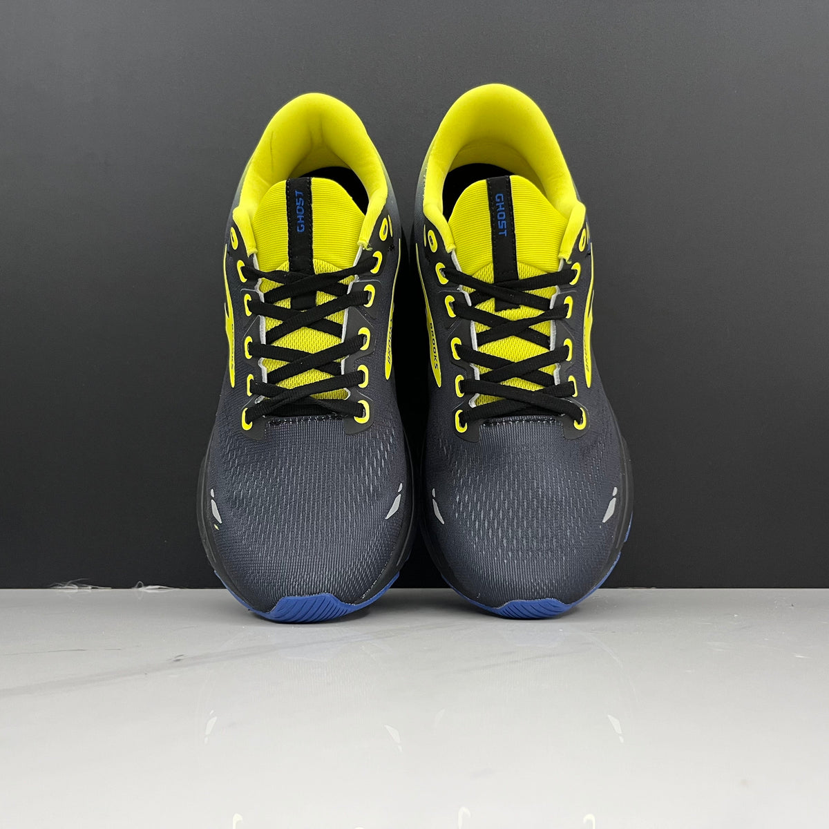 Brooks Ghost 15 Running Shoes, Charcoal Yellow Blue