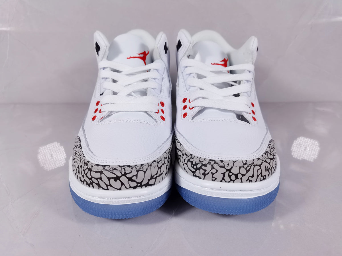 Jordan Air Jordan 3 Retro White Red Elephant Print Sneakers