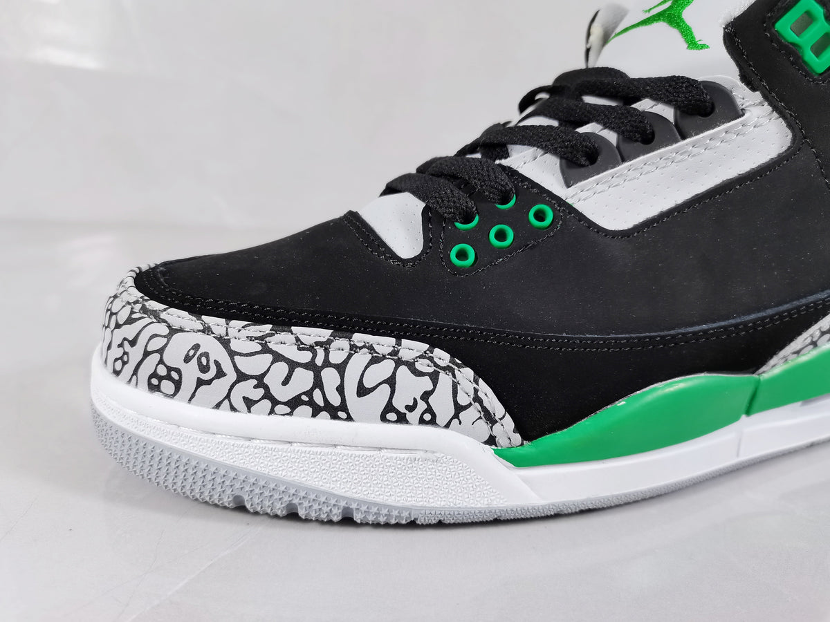 Jordan Air Jordan 3 Black Green Elephant Print Sneakers