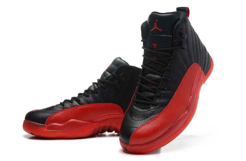 Air Jordan 12 Black and Red High-Top Basketball Sneakers