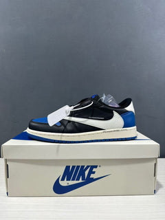 Jordan Air Jordan 1 Low Travis Scott Fragment Black Blue Sneakers