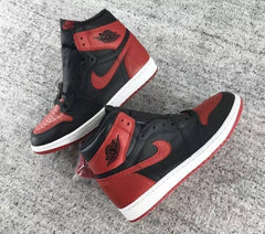Air Jordan 1 High Black and Red Sneakers