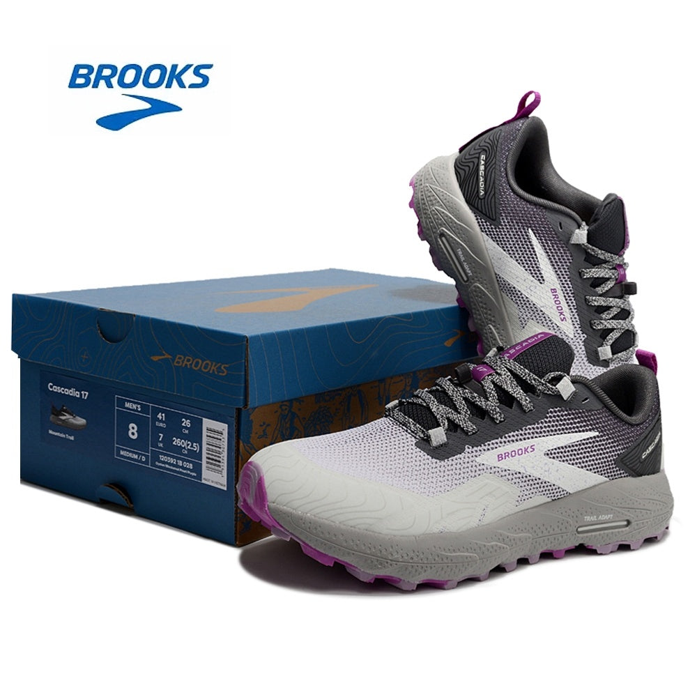 Brooks Cascadia 17 Trail Running Shoes in Gray and Purple