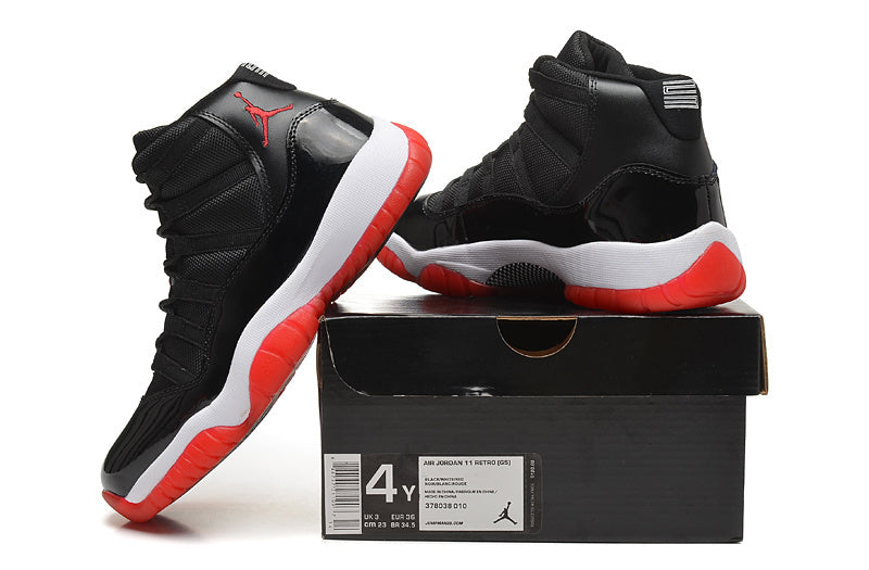 Air Jordan 11 Retro High Black Red Basketball Sneakers