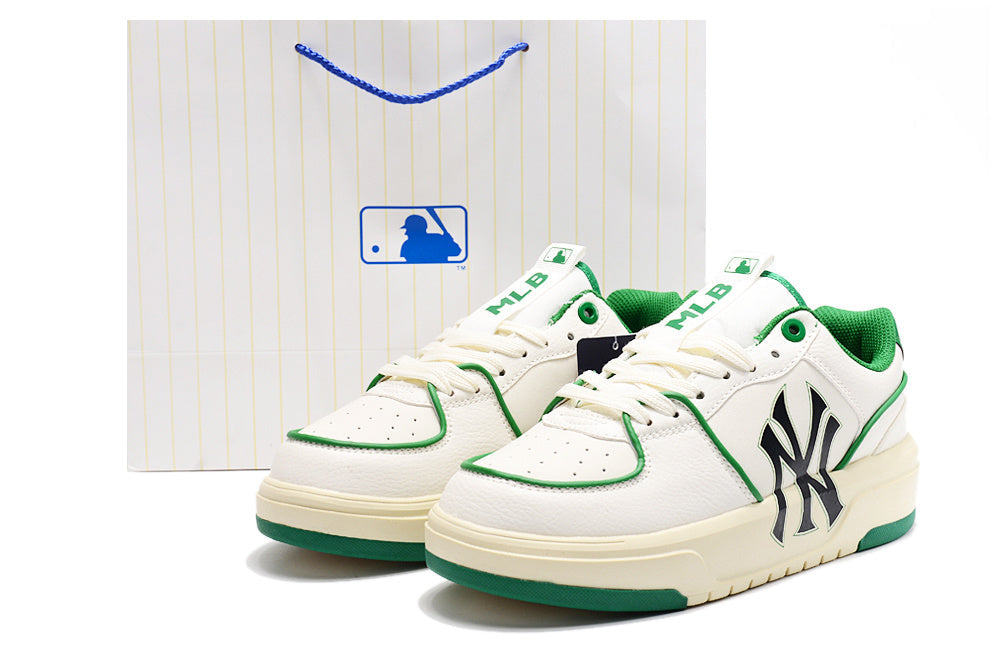 MLB New York Yankees Low-Top Sneakers, White and Green