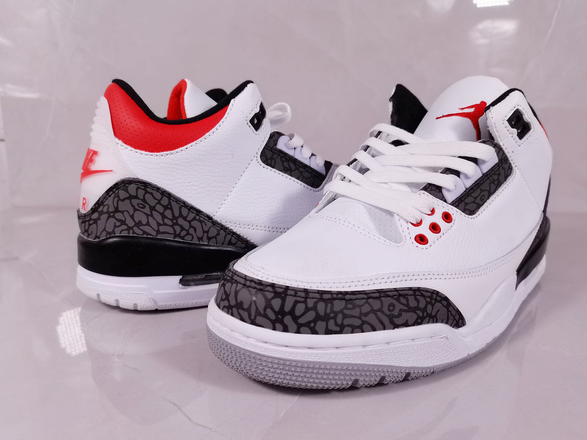 Air Jordan 3 Retro SE White Cement Fire Red Sneakers