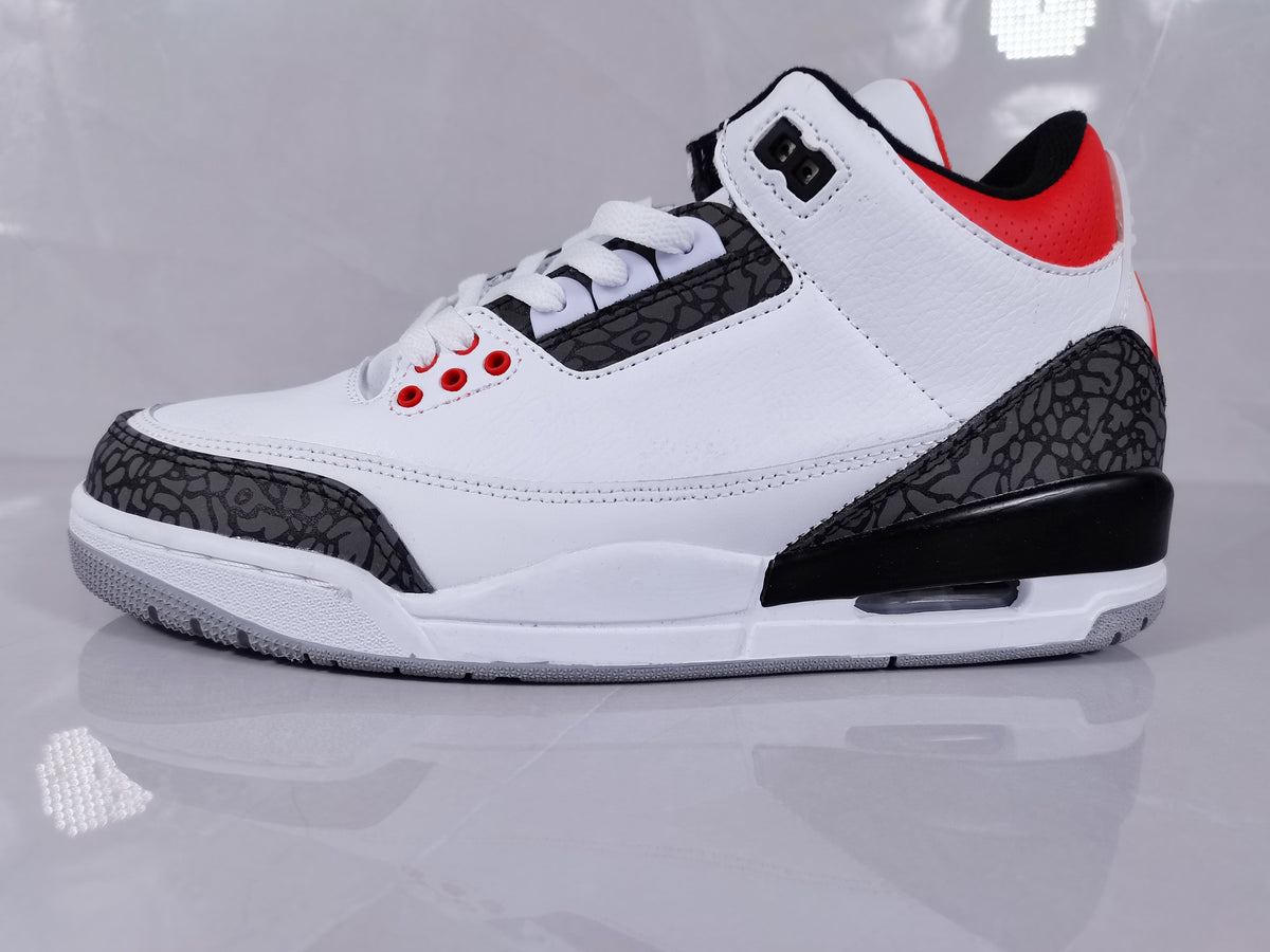 Air Jordan 3 Retro SE White Cement Fire Red Sneakers