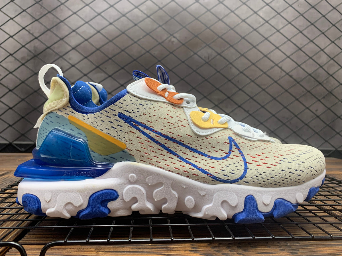 Nike React Vision Sneakers in Beige, Blue and Orange