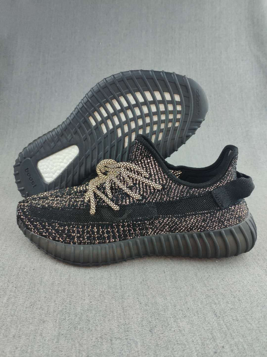 Yeezy 350 V2 Knit Sneakers in Black and Cream