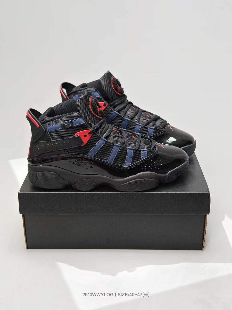 Jordan Six Rings Sneakers Black Navy Red