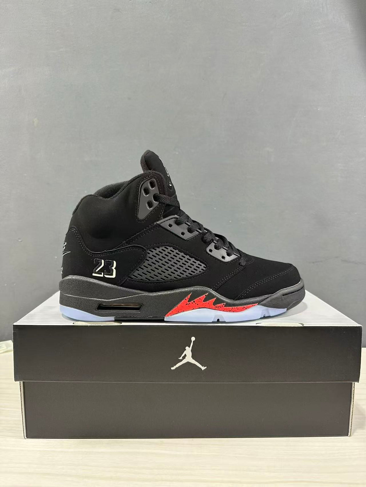 Jordan Air Jordan 5 Retro Black Red High-Top Sneakers