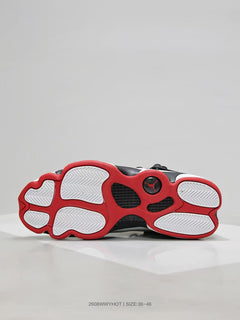 Jordan 6-12 Black White Red Sneakers