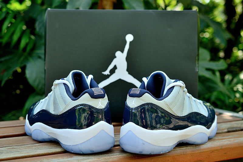 Jordan Air Jordan 11 Retro Low Sneakers, White and Navy