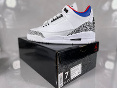 Jordan 3 Retro White Cement Sneakers White Grey Red Blue