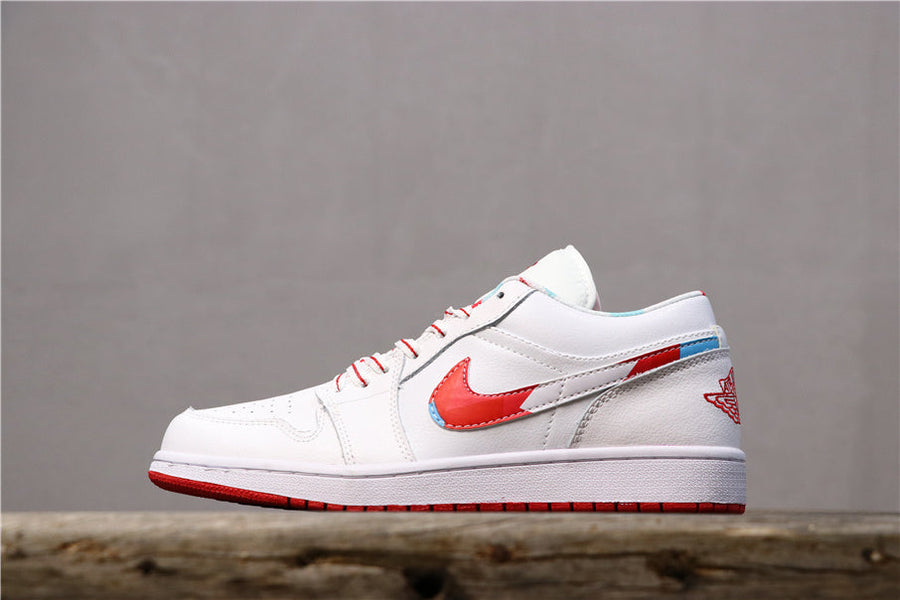 Nike Sneaker in White, Red and Iridescent Accents 554723-104