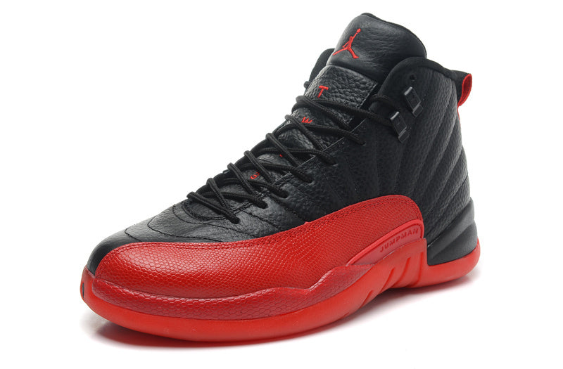 Air Jordan 12 Black and Red High-Top Basketball Sneakers
