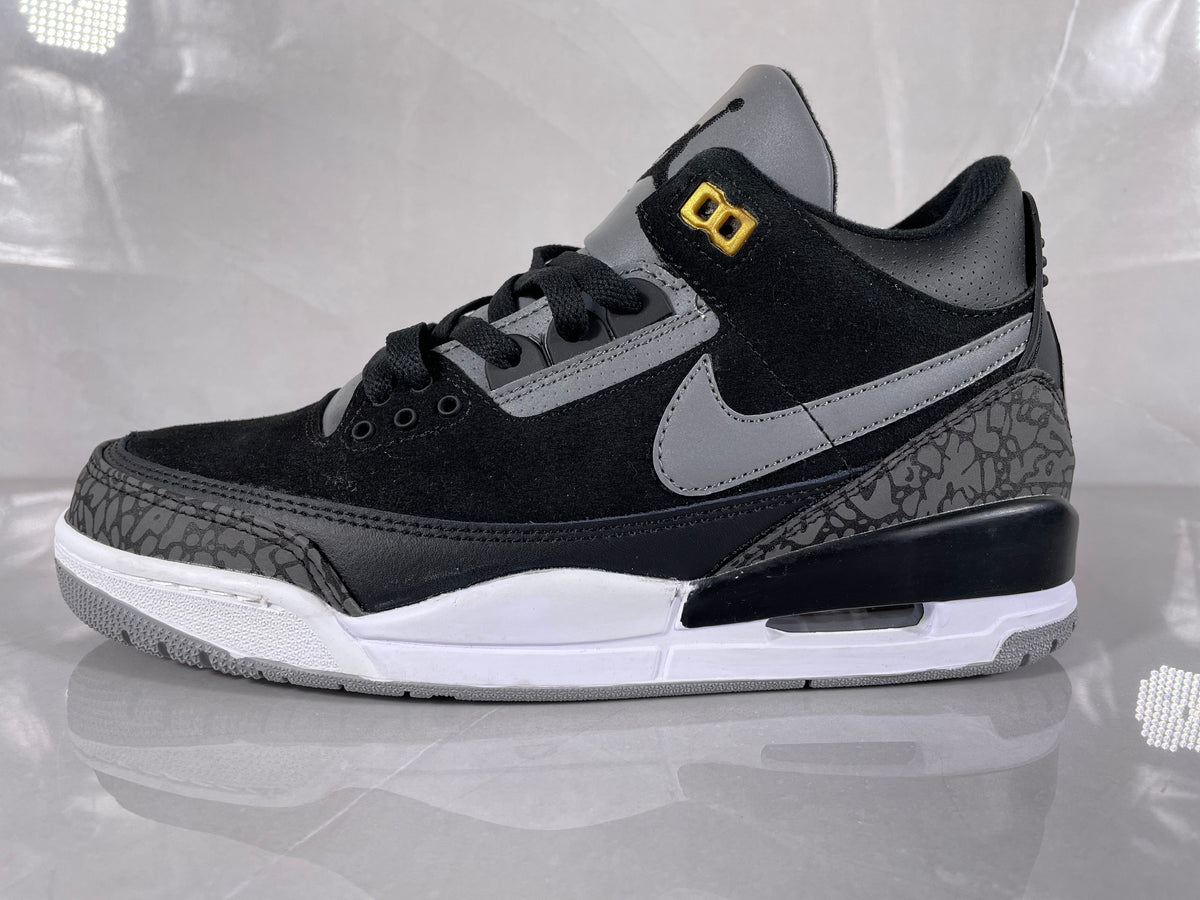 Air Jordan 3 Retro Black and Grey Sneakers