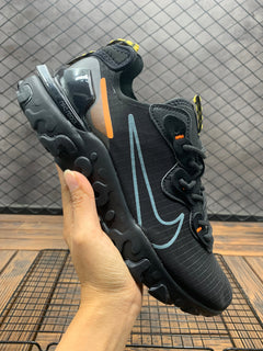Nike React Vision Black Orange Blue Grid Sneakers