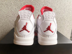 Jordan 4 White and Red High-Top Sneakers