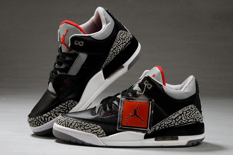 Jordan Air Jordan 3 Black Grey Red High-Top Sneakers