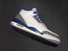 Air Jordan 3 White Blue High-Top Sneakers