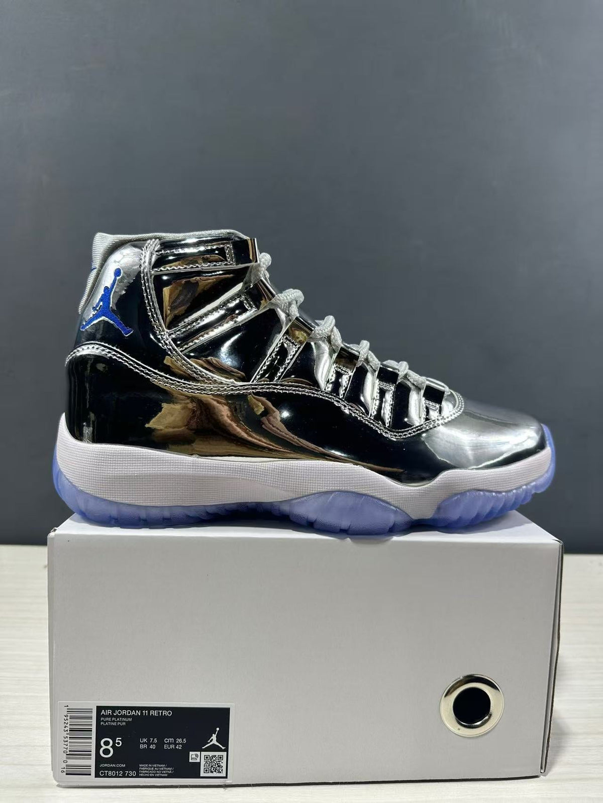 Jordan Air Jordan 11 Retro Liquid Silver High-Top Sneakers