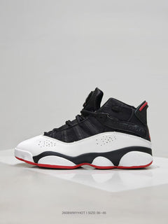 Jordan 6-12 Black White Red Sneakers