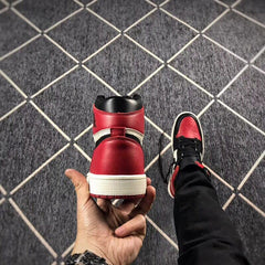 Air Jordan 1 High Black Red Toe Sneakers