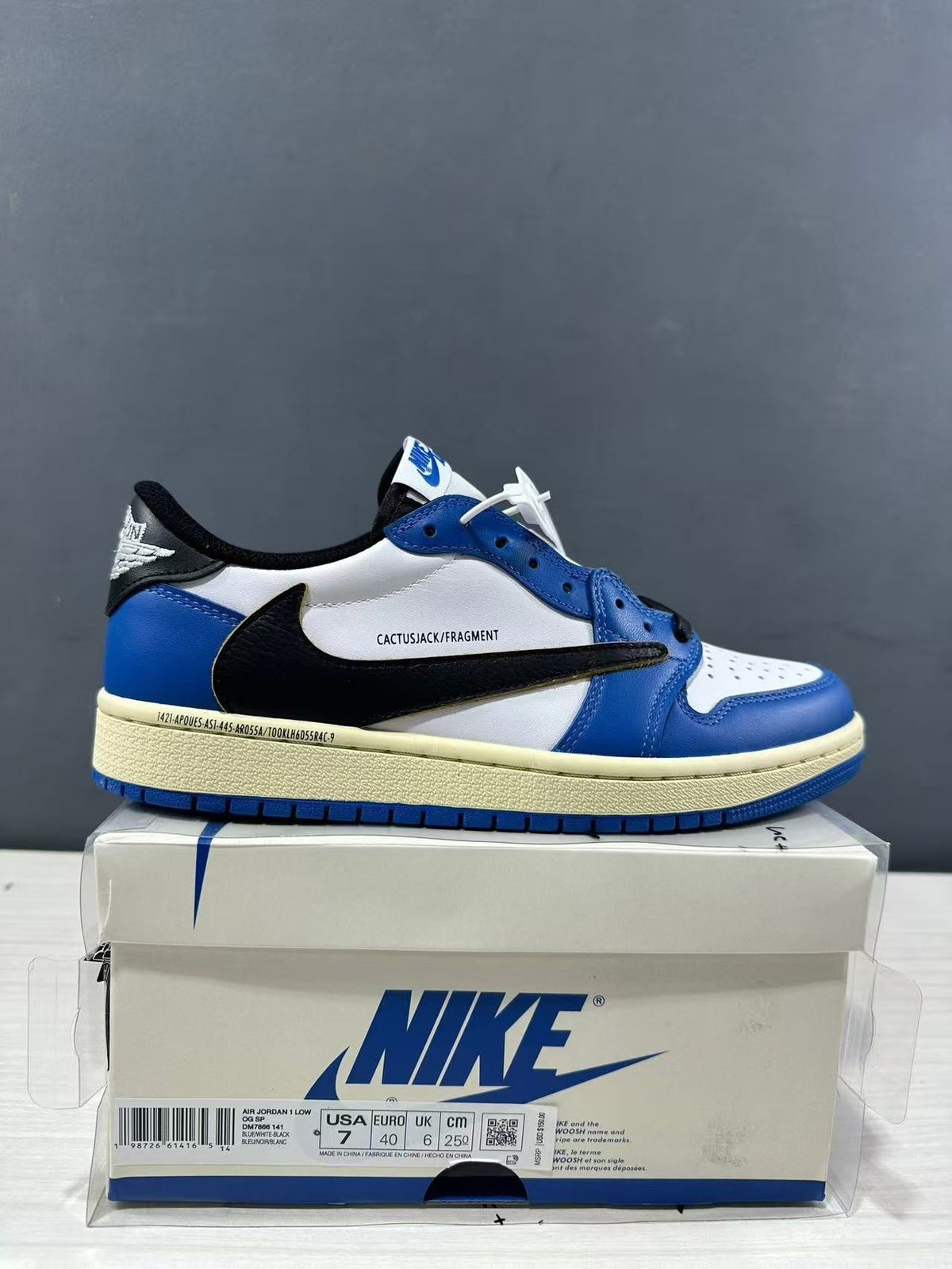 Jordan 1 Low Travis Scott Fragment Blue White DM7866-141