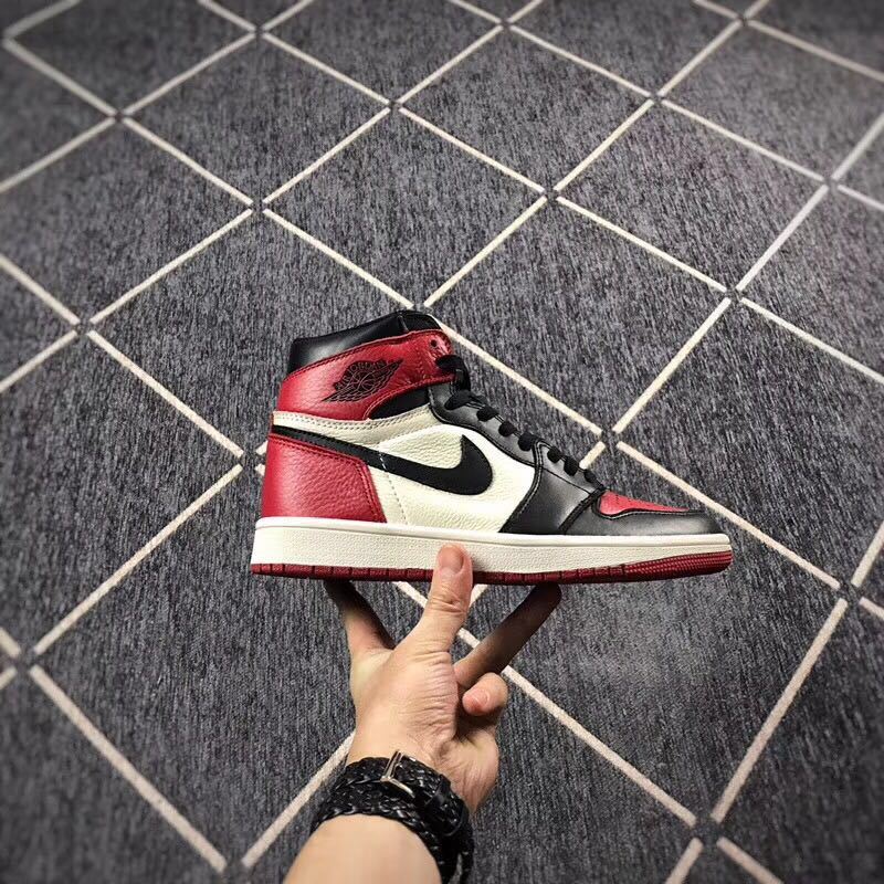 Air Jordan 1 High Black Red Toe Sneakers