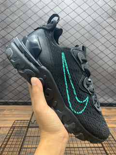 Nike React Black Sneakers with Teal Swoosh