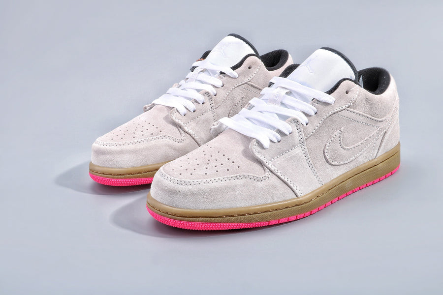 Jordan 1 Low White Pink Gum Sole Sneakers