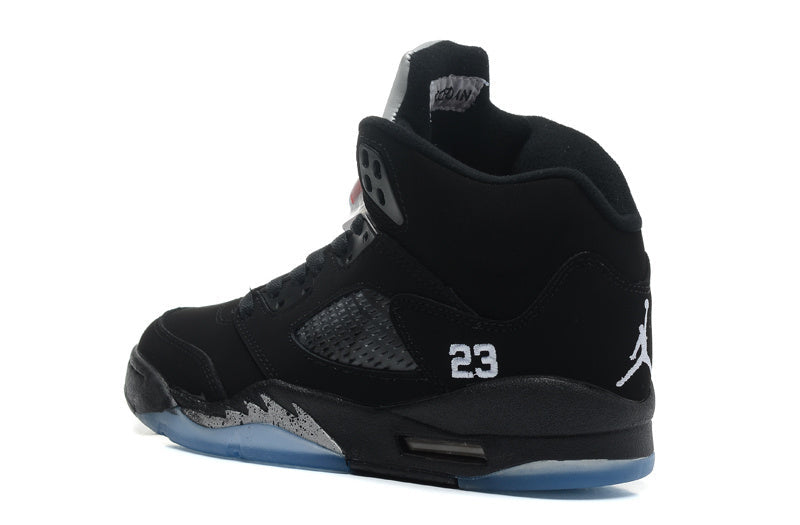 Jordan Air Jordan 5 Retro Black and Silver High-Top Sneakers