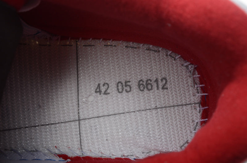Air Jordan 4 Retro White and Red High-Top Sneakers