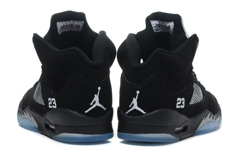 Jordan Air Jordan 5 Retro Black and Silver High-Top Sneakers