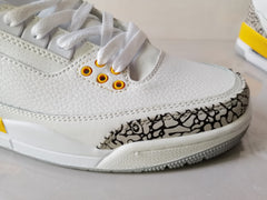 Jordan Air Jordan 3 Retro White and Yellow Sneakers
