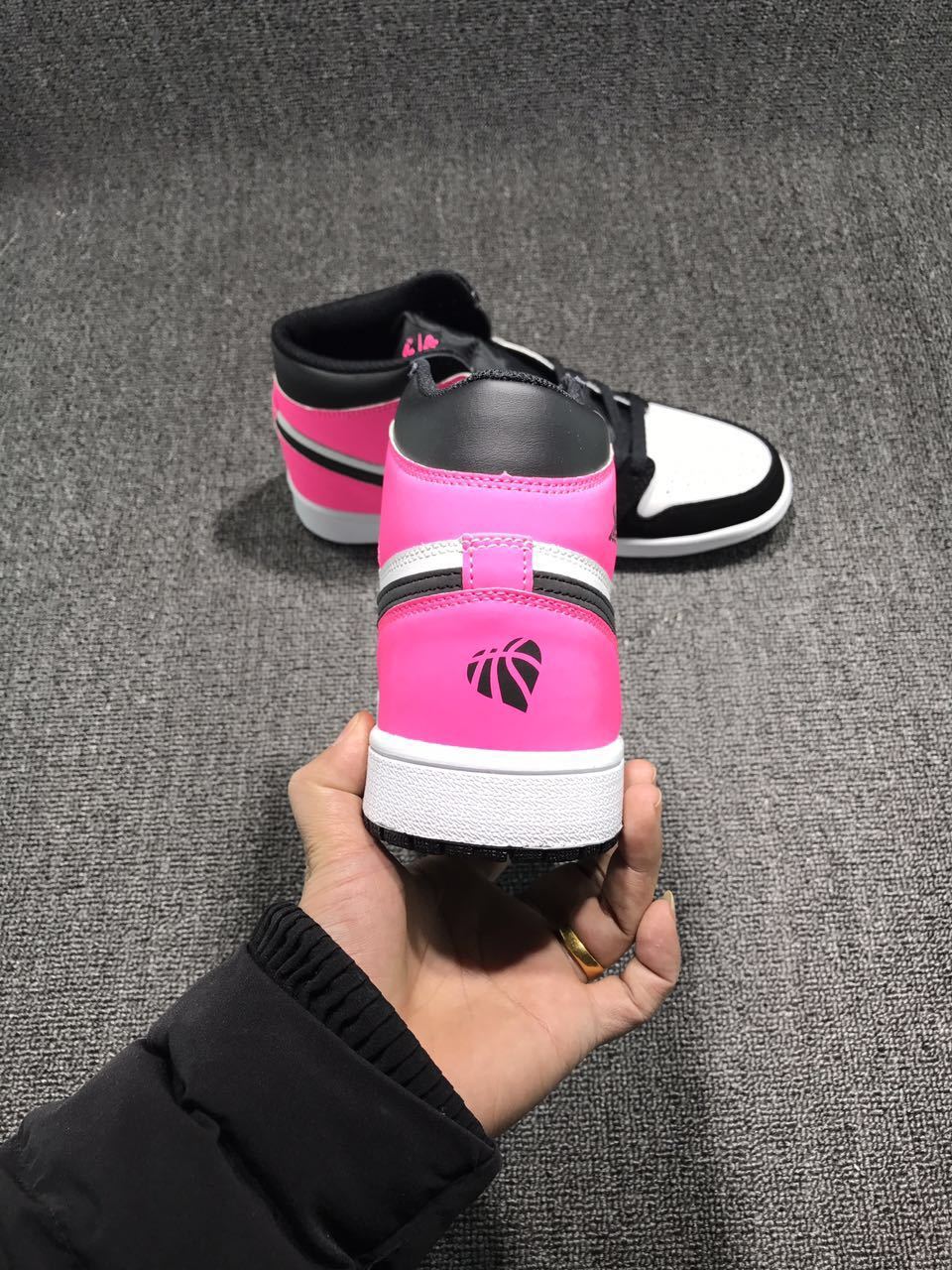 Jordan 1 High Valentine's Day Black Pink Sneakers