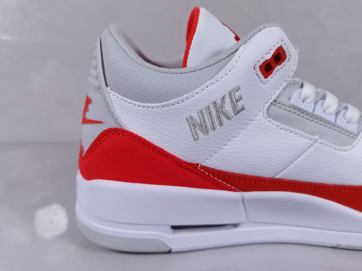 Air Jordan 3 Retro White Red Sneakers