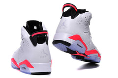 Air Jordan 6 High White and Infrared Basketball Sneakers