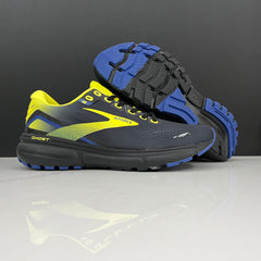 Brooks Ghost 15 Running Shoes, Charcoal Yellow Blue