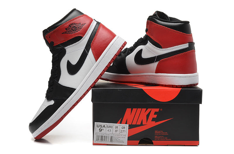 Jordan 1 High Sneakers in Black, White and Red