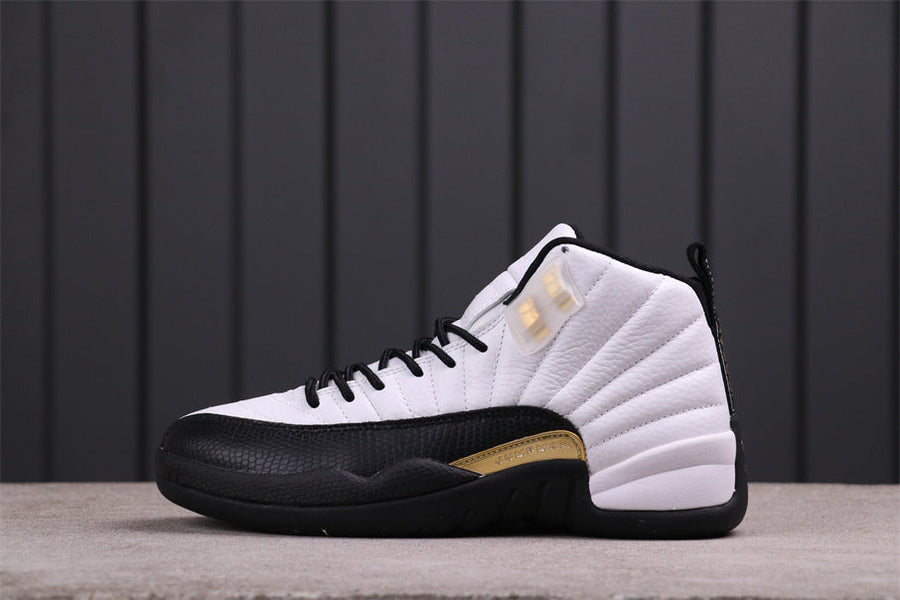 Jordan Air Jordan 12 Reverse Flu Game Sneakers White Black Gold
