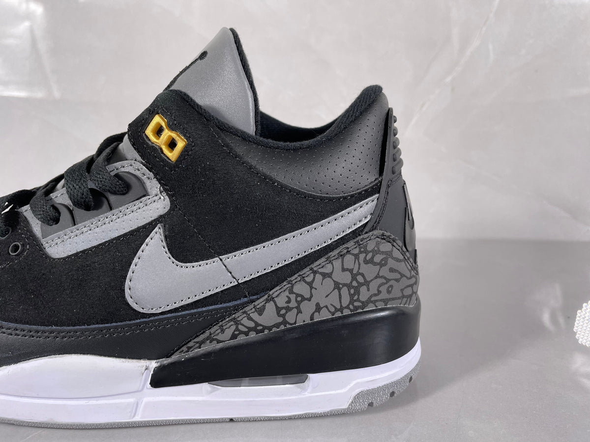 Air Jordan 3 Retro Black and Grey Sneakers