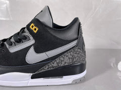 Air Jordan 3 Retro Black and Grey Sneakers