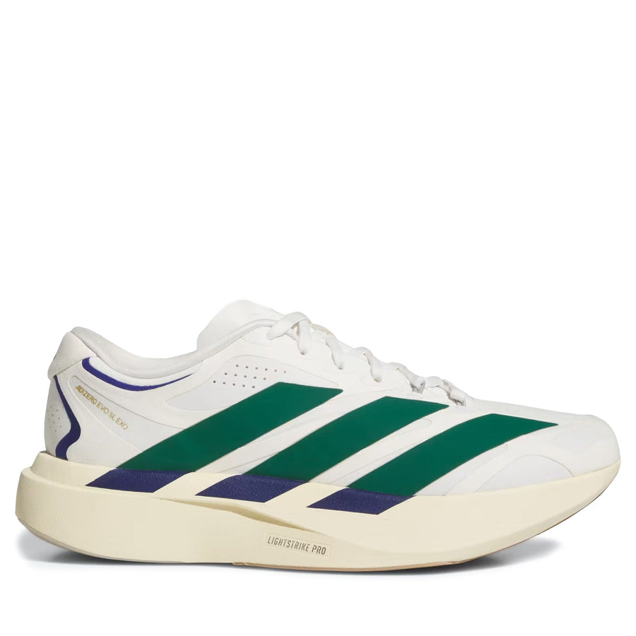 Men's Adidas Adizero EVO SL EXO Suede - Core White / Collegiate Green / Cream White